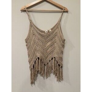 New In Women’s Size M Beige Cropped Knitted ‎ Festival